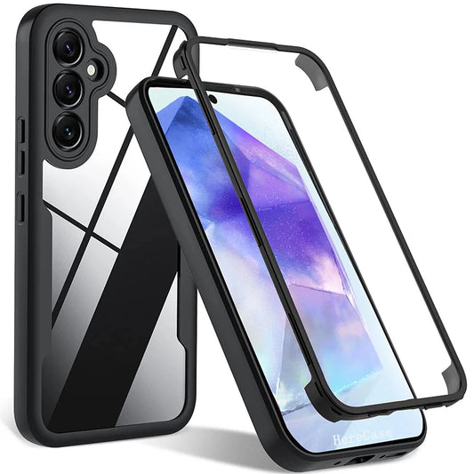 360 Full Body Screen Protector Transparent Case For Samsung Galaxy A05 A05S A15 A25 A35 A55 A06 A16 Shockproof Phone Cover