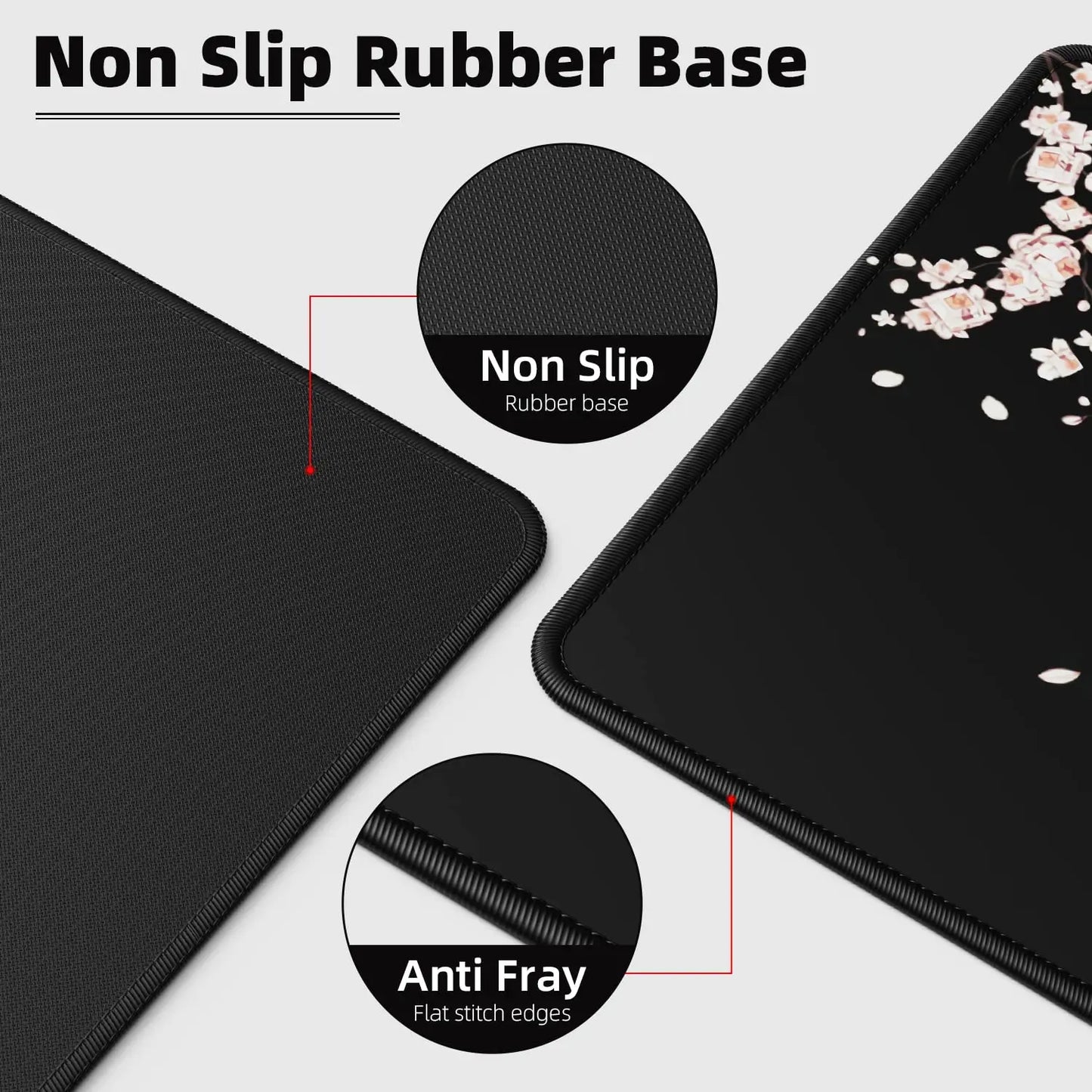 Large Mouse Pads For Desk, Gaming Mouse Pad, Mouse Pad with Stitched Edges and Non-Slip Rubber Base, Extended Mouse Pad
