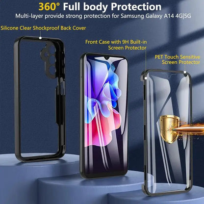 360 Full Body Screen Protector Transparent Case For Samsung Galaxy A05 A05S A15 A25 A35 A55 A06 A16 Shockproof Phone Cover