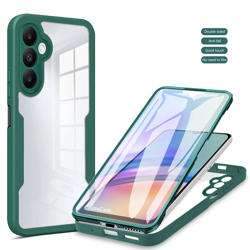360 Full Body Screen Protector Transparent Case For Samsung Galaxy A05 A05S A15 A25 A35 A55 A06 A16 Shockproof Phone Cover
