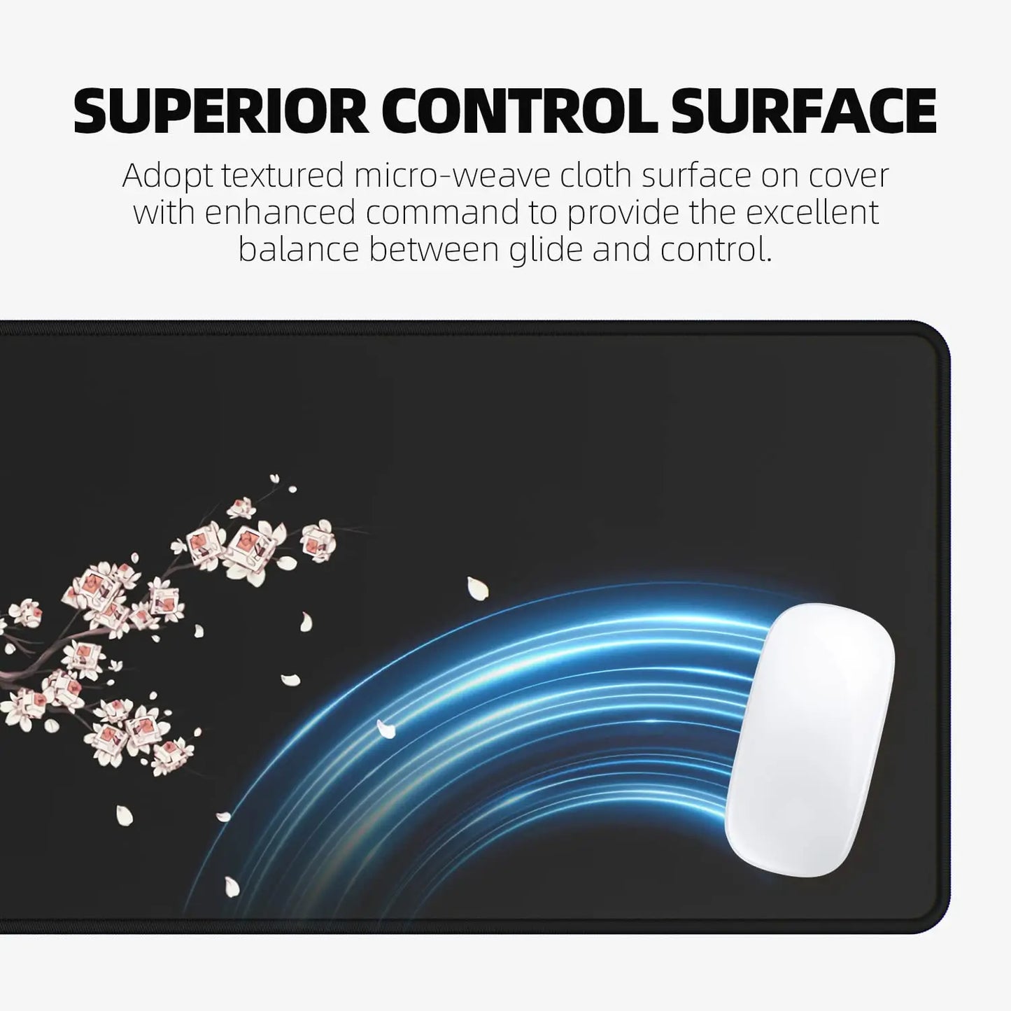 Large Mouse Pads For Desk, Gaming Mouse Pad, Mouse Pad with Stitched Edges and Non-Slip Rubber Base, Extended Mouse Pad