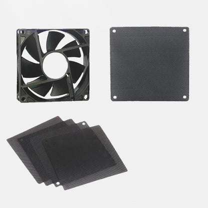 5PCS 80mm 90mm 120mm 140mm Cuttable Black PVC PC Fan Dust Filter Dustproof Case Computer Mesh Cooling Ultra Fine Dustproof Cover