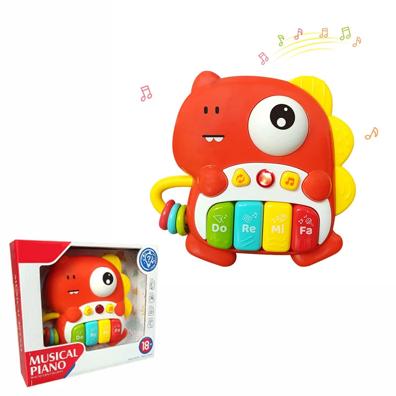 Kids Cartoon Piano Keyboard Game with Animal Sounds Flashing Light Music Baby Instrument Music Toys Educational Toys Kids Gifts